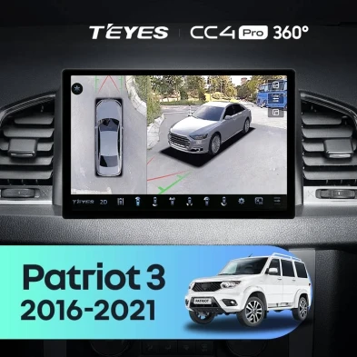 Штатная магнитола Teyes CC4 Pro 360 8/128 UAZ Patriot 3 (2016-2021) F2 (11")