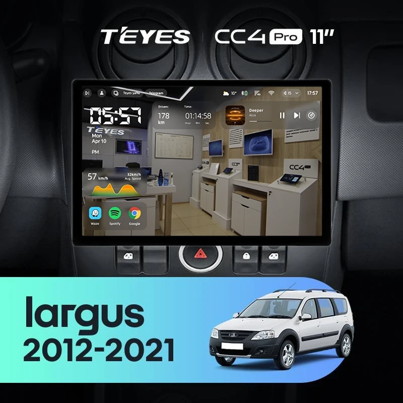 Штатная магнитола Teyes CC4 Pro 12/256 Lada Largus (2012-2021) (11")