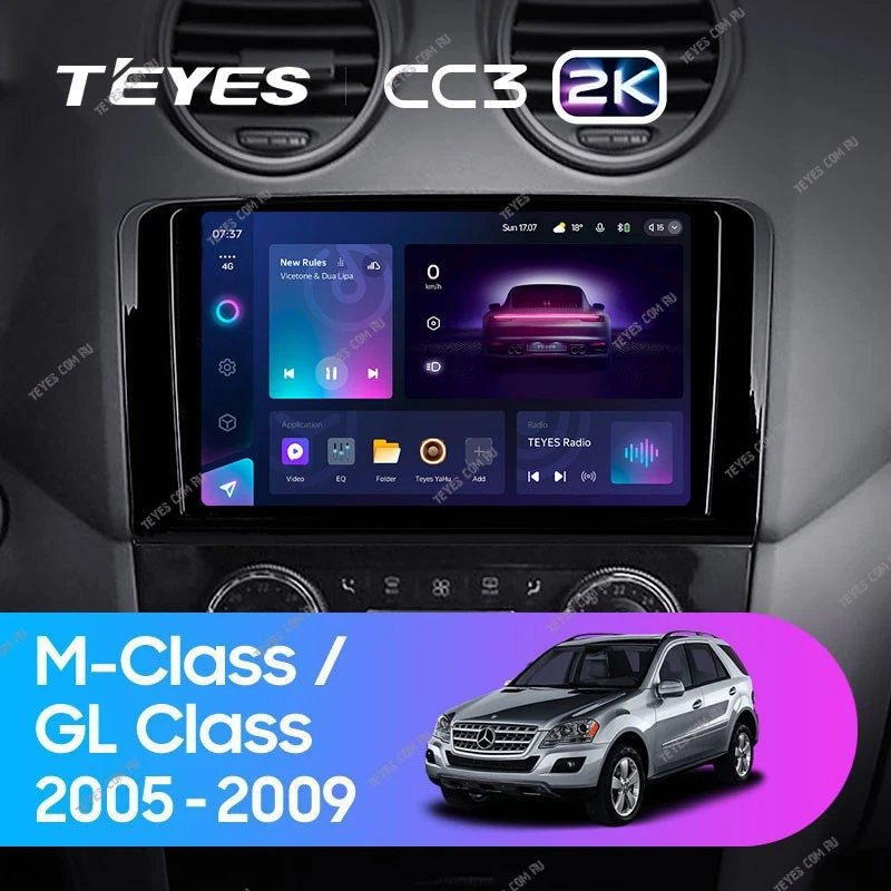 Штатная магнитола Teyes CC3 2K 4/64 Mercedes-Benz ML-Class (2005-2009) F1