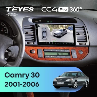 Штатная магнитола Teyes CC4 Pro 360 8/128 Toyota Camry 5 XV 30 (2001-2006) (черная)