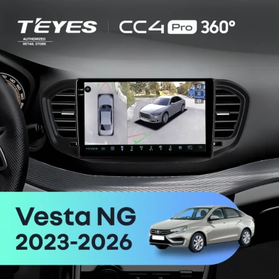 Штатная магнитола Teyes CC4 Pro 360 8/128 Lada Vesta NG (2023-2026) Тип-A (глянец)