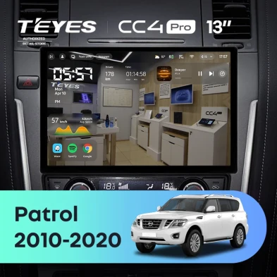 Штатная магнитола Teyes CC4 Pro 8/128 Nissan Patrol Y62 (2010-2020) F2 (13")