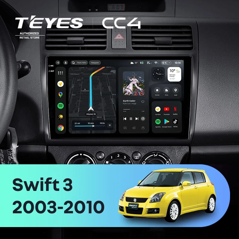 Штатная магнитола Teyes CC4 8/128 Suzuki Swift 3 (2003-2010)