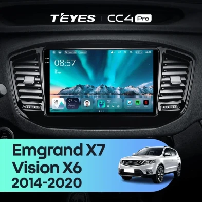 Штатная магнитола Teyes CC4 Pro 8/128 Geely Emgrand X7 (2014-2020)