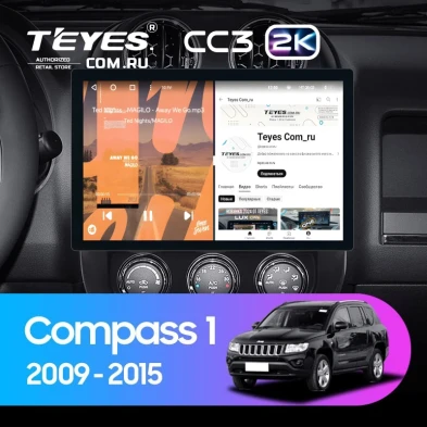 Штатная магнитола Teyes CC3 2K 4/64 Jeep Compass 1 MK (2009-2015) (11")