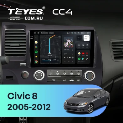 Штатная магнитола Teyes CC4 6/64 Honda Civic 8 4d (2005-2012)
