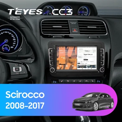 Штатная магнитола Teyes CC3 4/32 Volkswagen Scirocco (2008-2017) (с кнопками) 7"