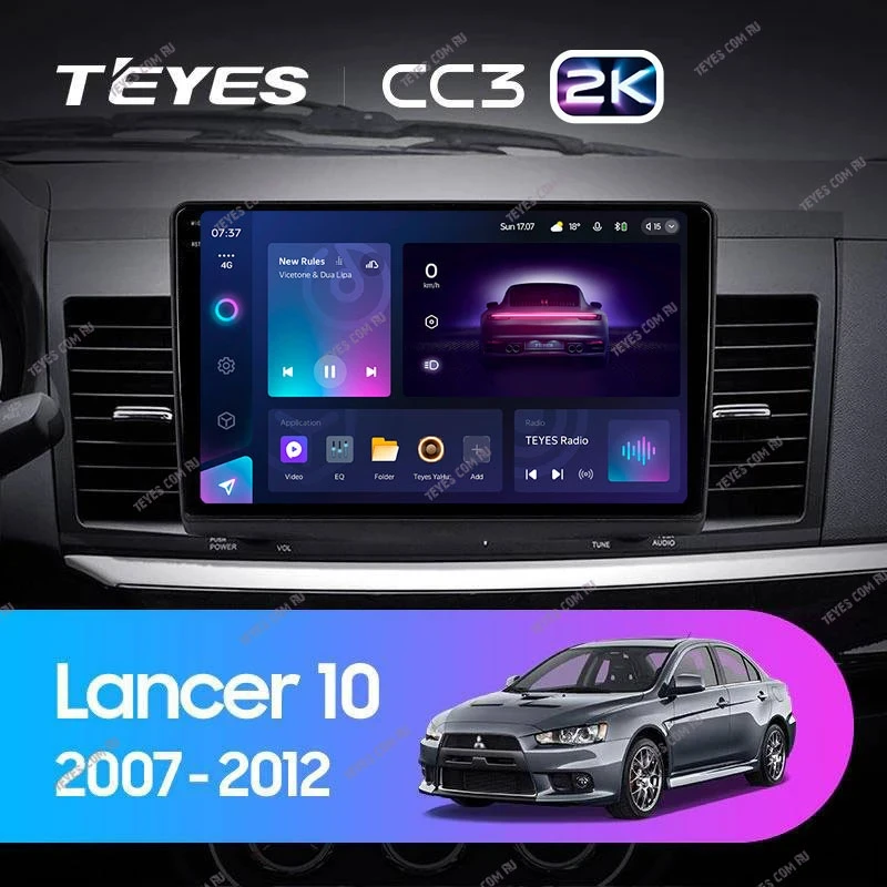 Штатная магнитола Teyes CC3 2K 4/64 Mitsubishi Lancer 10 CY (2007-2012) Тип-B