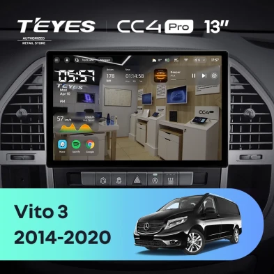 Штатная магнитола Teyes CC4 Pro 12/256 Mercedes-Benz Vito 3 W447 (2014-2020) (13")