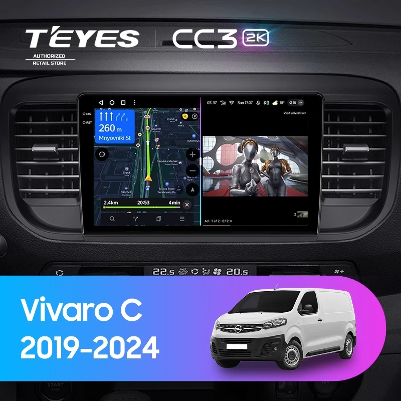 Штатная магнитола Teyes CC3 2K 4/64 Opel Vivaro C (2019-2024)