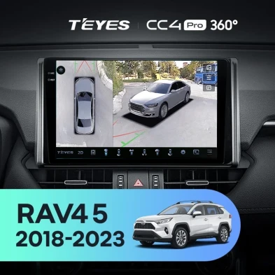 Штатная магнитола Teyes CC4 Pro 360 8/128 Toyota RAV4 5 XA50 (2018-2023) F2 Тип-A