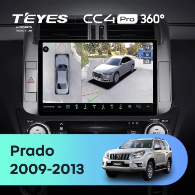 Штатная магнитола Teyes CC4 Pro 360 12/256 Toyota Land Cruiser Prado 150 (2009-2013) F1 Тип-A (11")