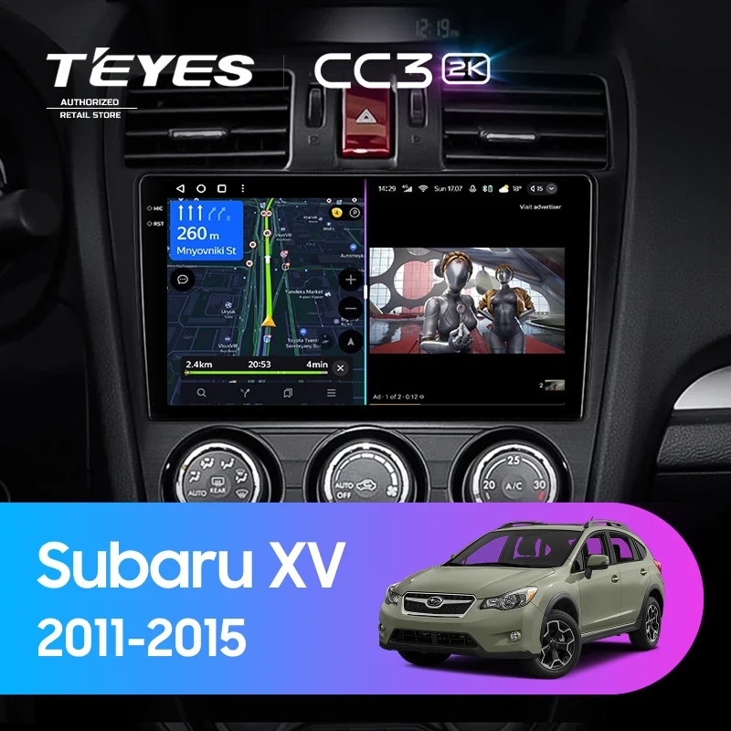 Штатная магнитола Teyes CC3 2K 6/128 Subaru XV (2011-2015) Тип-A