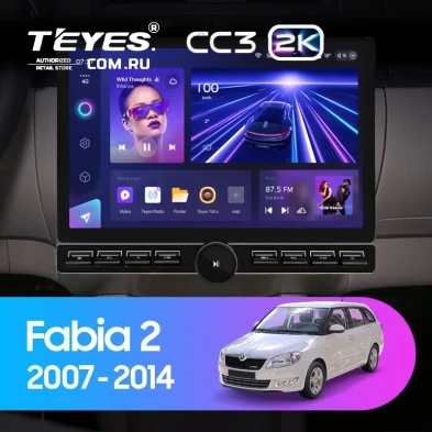 Штатная магнитола Teyes CC3 2K 6/128 Skoda Fabia 2 (2007-2014) (13" с кнопками)