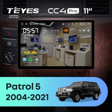 Штатная магнитола Teyes CC4 Pro 12/256 Nissan Patrol V 5 Y61 (2004-2021) F3 (11")