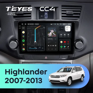 Штатная магнитола Teyes CC4 6/64 Toyota Highlander 2 XU40 (2007-2013) F1 10"