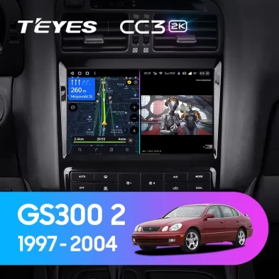 Штатная магнитола Teyes CC3 2K 6/128 Lexus GS300 2 S160 (1997-2004) Тип-A