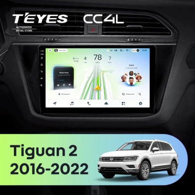 Штатная магнитола Teyes CC4L 6/64 Volkswagen Tiguan 2 (2016-2022) Тип-A